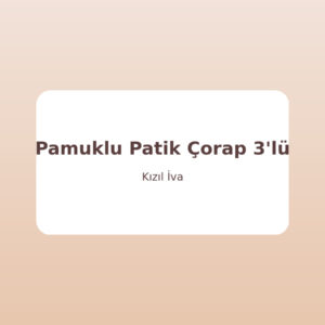 Pamuklu Patik Çorap 3lü